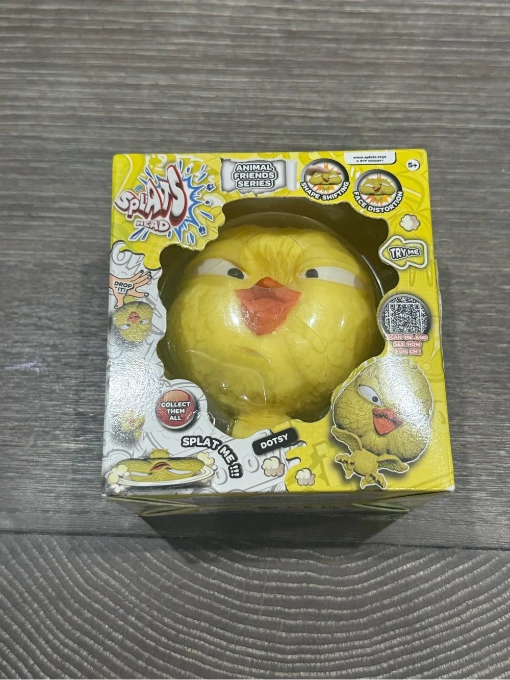 NWT Splat Head Yellow Chick Squishy Toy -